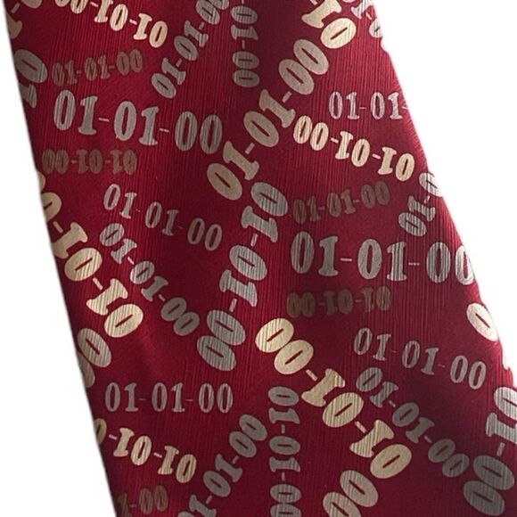 VINTAGE NECK TIE - 01-01-00 Millennium Year - Mark Of The Millennium Red - Picture 2 of 5